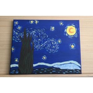 Vincent Van Gogh Starry Night Painting Canvas Size 8x10 Handmade